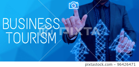 Conceptual caption Business Tourism. Business approach activity of leaving one s is native place for business purpose Conceptual caption Business Tourism. Business approach activity of leaving one s is native place for business purpose 96426471