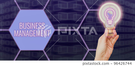 Inspiration showing sign Business Management. Business idea Overseeing Supervising Coordinating Business Operations Inspiration showing sign Business Management. Business idea Overseeing Supervising Coordinating Business Operations 96426744