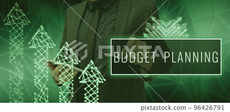 Hand writing sign Budget Planning. Business overview process of constructing a budget and then utilizing it 96426791
