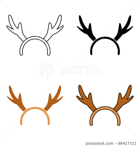 Set of Christmas headband in flat style isolated 96427321