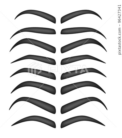 Set of Eyebrow shapes on white background Set of Eyebrow shapes on white background 96427341