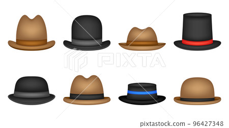 Set of Hat in flat style isolated Set of Hat in flat style isolated 96427348