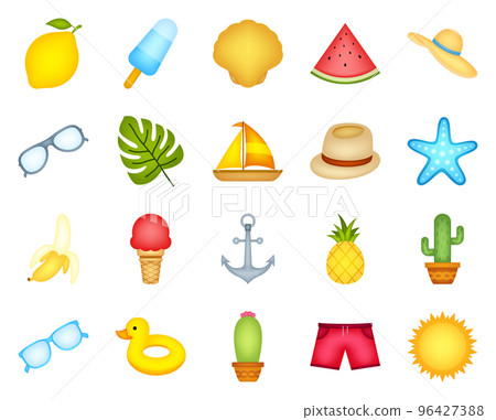 Set of cute summer holiday elements 96427388