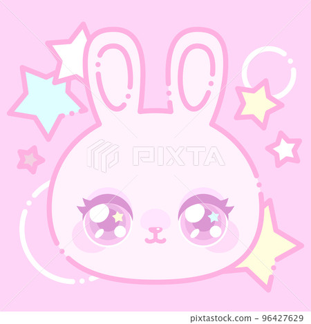 Cute retro pink rabbit character Cute retro pink rabbit character 96427629