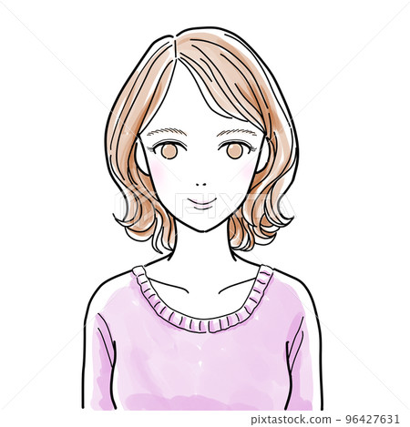 smiling young woman facing the front 96427631
