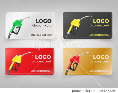 Fuel discount cards. 3d refuel gift coupon,...-插圖素材 [96427886] - PIXTA圖庫