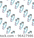 Winer theme, seamless pattern, hand drawn socks, aquarelle designs 96427986