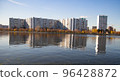 buildings reflected in Moscow river 96428872