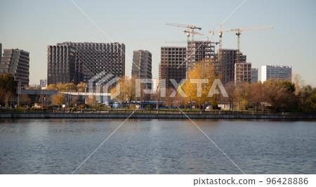 Construction of houses near the Moscow River Construction of houses near the Moscow River 96428886