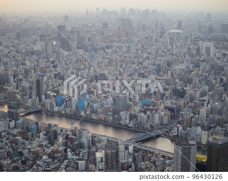 Late autumn view from Tokyo Sky Tree Sumida River and Komagata Bridge Late autumn view from Tokyo Sky Tree Sumida River and Komagata Bridge 96430126