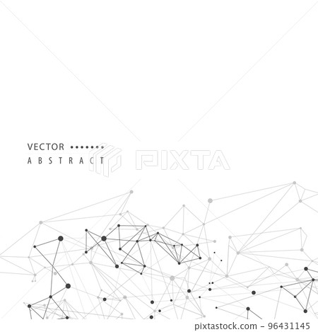 Geometric connected line and dots. Simple technology graphic. Vector science design. Digital vector network background Geometric connected line and dots. Simple technology graphic. Vector science design. Digital vector network background 96431145