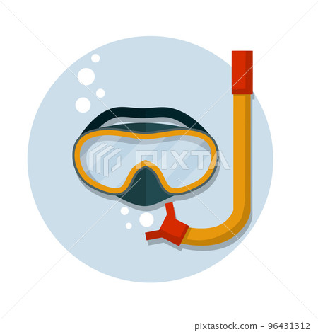 Scuba gear. Snorkel and glasses. 96431312