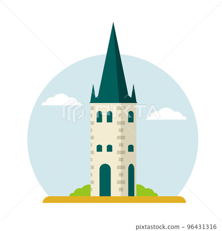White tower. Element of medieval fortress White tower. Element of medieval fortress 96431316