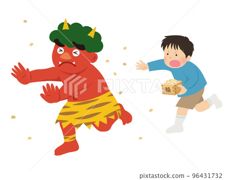 紅魔帶著種豆子的少年逃跑_節分 96431732