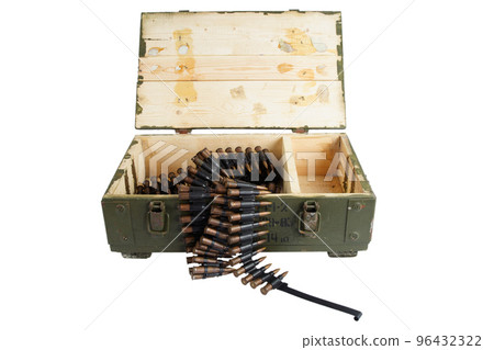 green army crate with ammunition belt green army crate with ammunition belt 96432322