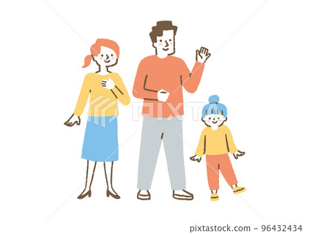 看起來很幸福的一家三口_色 96432434