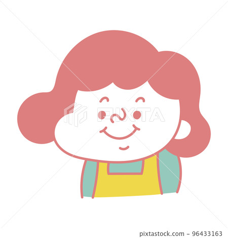 簡單微笑的滑稽女性人物插畫素材 96433163