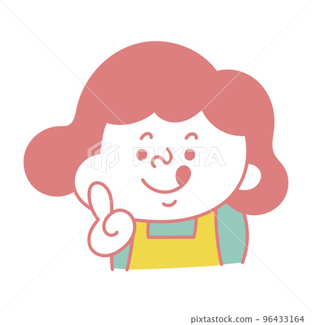 具有簡單指向姿勢的滑稽女性角色的插圖素材 具有簡單指向姿勢的滑稽女性角色的插圖素材 96433164