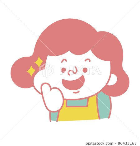 Illustration material of a comical female character doing a simple nice pose Illustration material of a comical female character doing a simple nice pose 96433165