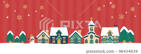 Christmas cityscape banner red Christmas cityscape banner red 96434639