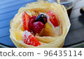 Delicious strawberry crepe 96435114