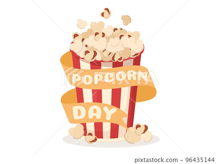 National Popcorn Day on January 19th with a Big Box of Red and White Stripe in Flat Cartoon Background Hand Drawn Templates Illustration National Popcorn Day on January 19th with a Big Box of Red and White Stripe in Flat Cartoon Background Hand Drawn Templates Illustration 96435144