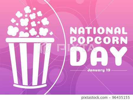 National Popcorn Day on January 19th with a Big Box of Red and White Stripe in Flat Cartoon Background Hand Drawn Templates Illustration National Popcorn Day on January 19th with a Big Box of Red and White Stripe in Flat Cartoon Background Hand Drawn Templates Illustration 96435155