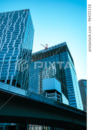 Transforming Tokyo Buildings in the Sakuragaoka area under construction seen from the east exit of Shibuya Station 2022.10 b-4 Light tone 96435158