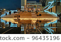 ``Miyamirai Light Hill'' Reflecting on the Basin Designed by Kengo Kuma 96435196