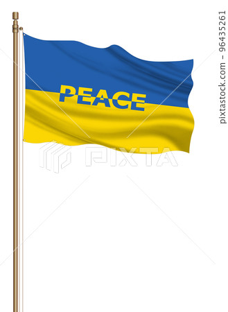 3D Flag of Ukrainian in the concept of peace in Ukraine 3D Flag of Ukrainian in the concept of peace in Ukraine 96435261
