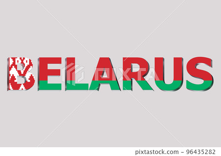 3D Flag of Belarus on text 96435282