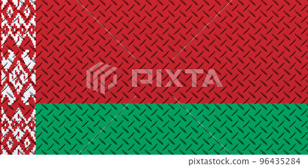 3D Flag of Belarus on a metal 96435284