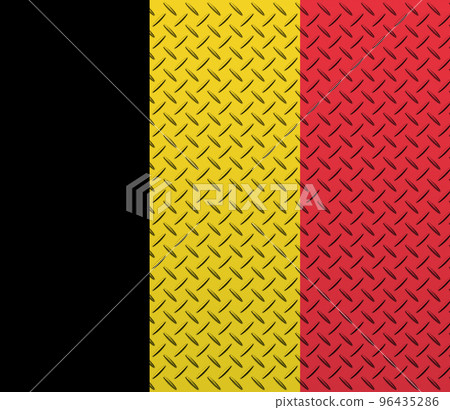3D Flag of Belgium on a metal 96435286