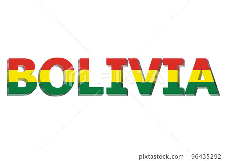 3D Flag of Bolivia on text 96435292