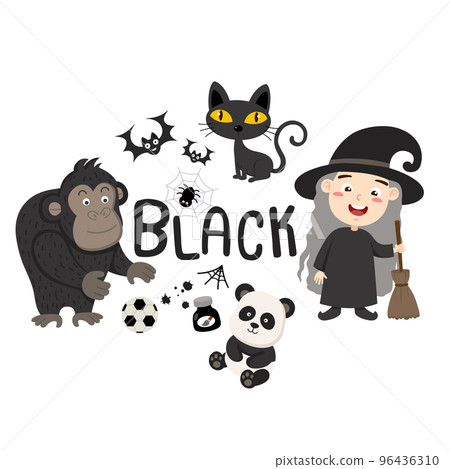 Illustration of isolated color black group vector 96436310
