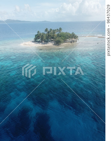 Uninhabited island JEEP island in Chuuk, Micronesia. Here is the world's greatest wreck diving destination.Uninhabited island Fonom island in Chuuk, Micronesia. Here is the world's greatest wreck div 96437029