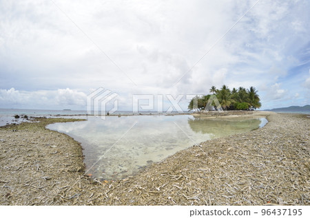 Uninhabited island JEEP island in Chuuk, Micronesia. Here is the world's greatest wreck diving destination.Uninhabited island Fonom island in Chuuk, Micronesia. Here is the world's greatest wreck div 96437195