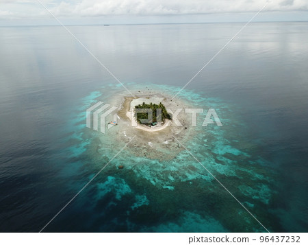 Uninhabited island JEEP island in Chuuk, Micronesia. Here is the world's greatest wreck diving destination.Uninhabited island Fonom island in Chuuk, Micronesia. Here is the world's greatest wreck div 96437232