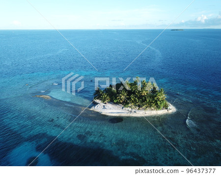 Uninhabited island JEEP island in Chuuk, Micronesia. Here is the world's greatest wreck diving destination.Uninhabited island Fonom island in Chuuk, Micronesia. Here is the world's greatest wreck div 96437377