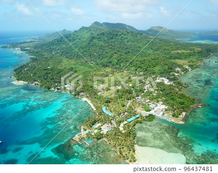 Main island Weno of Truk lagoon, Chuuk Truk lagoon is the World's wreck diving destination Chuuk state of Federated States of Micronesia. 96437481