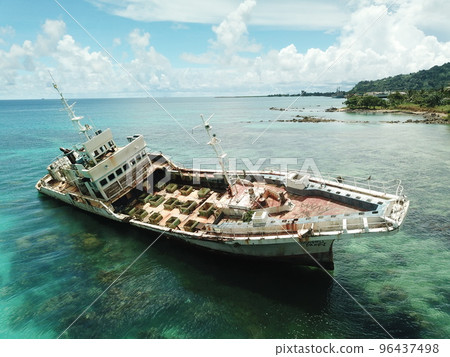 Main island Weno of Truk lagoon, Chuuk Truk lagoon is the World's wreck diving destination Chuuk state of Federated States of Micronesia. 96437498