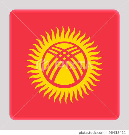 3D Flag of Kyrgyzstan on square 3D Flag of Kyrgyzstan on square 96438411
