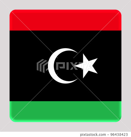 3D Flag of Libya on square 3D Flag of Libya on square 96438423
