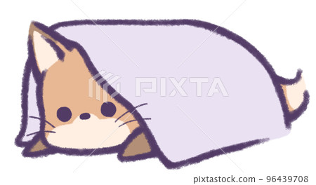 A fox looking at you while wearing a blanket 96439708