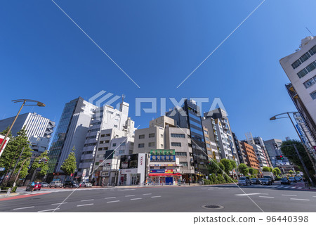 Tokyo Metro / Toei Subway "Jimbocho" station front, Jimbocho intersection and streets of old bookstores 96440398