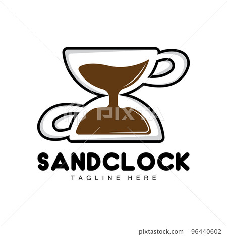Hourglass Logo, Clock Time Design, Glass And Sand Style, Product Brand Illustration And Template 96440602