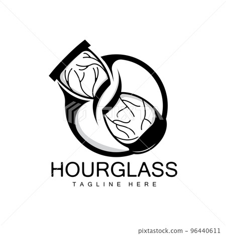 Hourglass Logo, Clock Time Design, Glass And Sand Style, Product Brand Illustration And Template 96440611