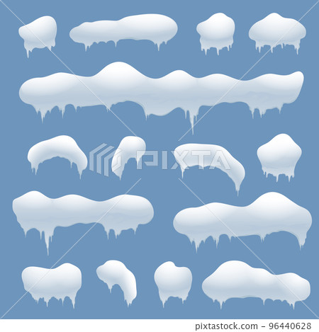 Snow caps, snowballs and snowdrifts vector set Snow caps, snowballs and snowdrifts vector set 96440628