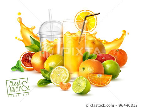 Fruit Juice Realistic Poster 96440812