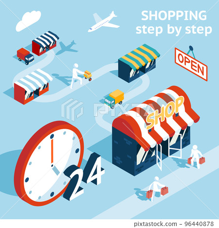 Cartooned Shopping Concept Design Cartooned Shopping Concept Design 96440878